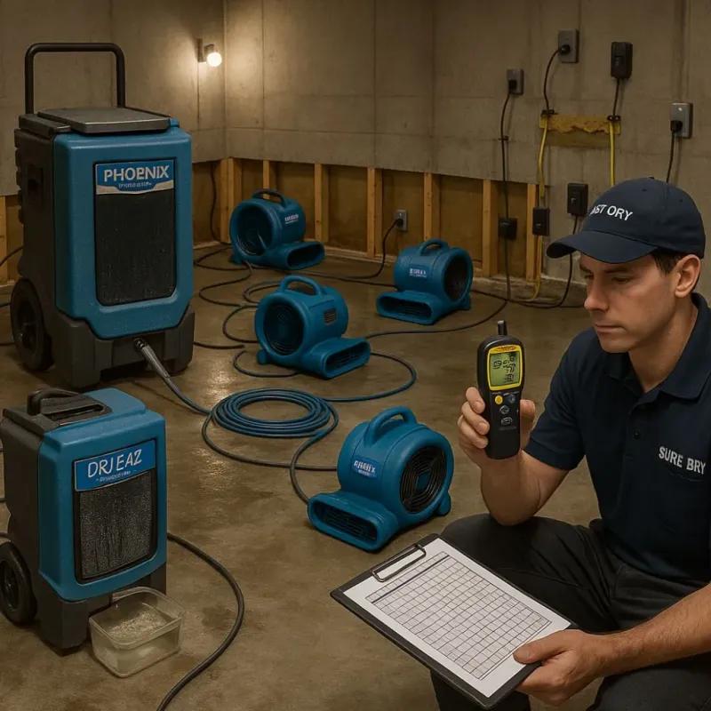 Structural Drying and Dehumidification process in Lincoln, AL
